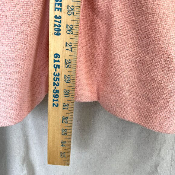 ZARA Women Size S Peach Salmon Pink 3/4 Zip Jacket Peacoat Spring Coat Tweed - Picture 9 of 11